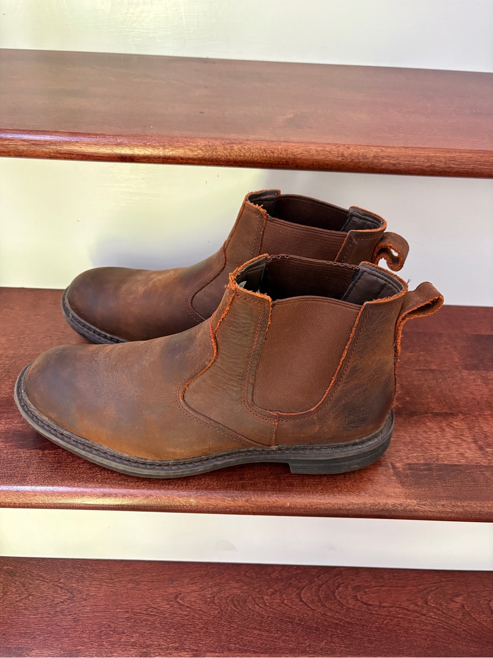 Timberland Brown Leather Chukka Chelsea Boots men’s 10.5
